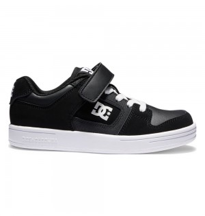 Kids' DC Manteca 4 Elastic Lace Skate Shoes Black White | UK 58924YTUS