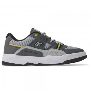 Men's DC Construct Sneakers White Grey Yellow | UK 63279QWLZ