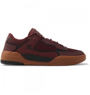 Men's DC Metric Skate Shoes Burgundy | UK 50831BXUI