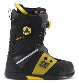 Men's DC Phantom BOA® Snowboard Boots Black Yellow | UK 27863GHVY