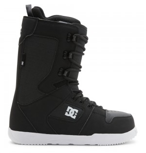 Men's DC Phase Lace Snowboard Boots Black White | UK 29185NZQB