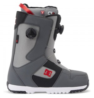 Men's DC Phase Pro BOA® Snowboard Boots Black Grey Red | UK 85613SZMV