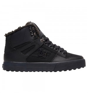 Men's DC Pure High-Top Winter Shoes Black | UK 28306ZVTC