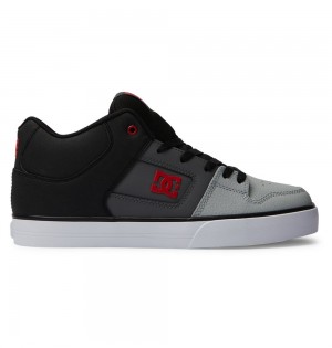 Men's DC Pure MID Mid-Top Sneakers Black Grey | UK 48326WOEC