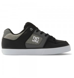 Men's DC Pure Sneakers Black White | UK 53849EPMD