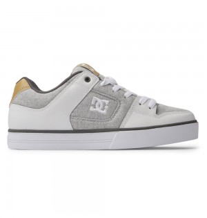 Men's DC Pure Sneakers Grey White Grey | UK 49105XHAG