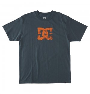 Men's DC Sketchy HSS T-Shirt Blue | UK 60149OMLD