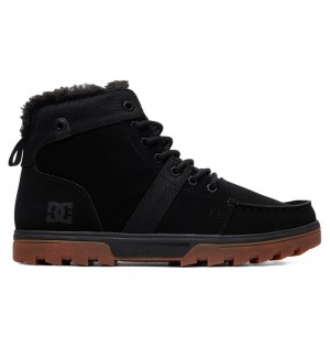 Men's DC Woodland Winter Boots Black | UK 86903PTJK