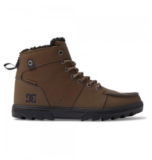 Men's DC Woodland Winter Boots Dark Chocolate | UK 46928TMOF