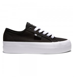 Women's DC Manual Platform Sneakers Black White | UK 23564DYUX