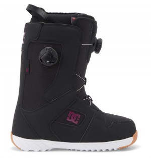 Women's DC Phase Pro BOA® Snowboard Boots Black Purple | UK 45623HRTJ