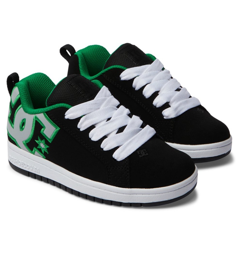 Kids' DC Court Graffik Sneakers Black Green | UK 08139RDFM