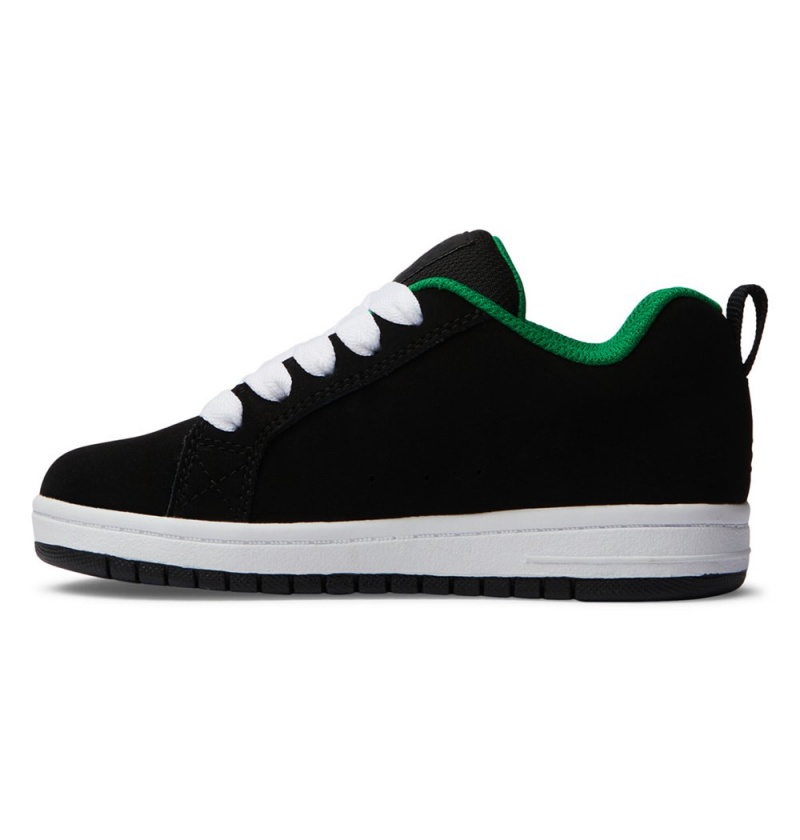 Kids' DC Court Graffik Sneakers Black Green | UK 08139RDFM