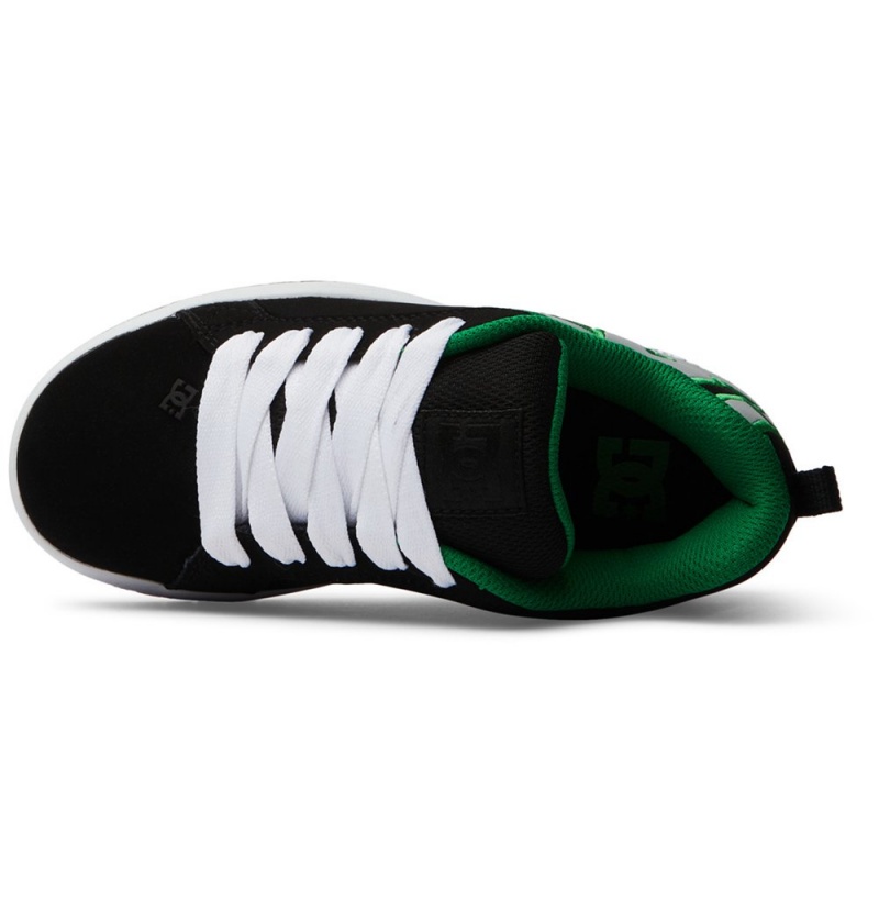 Kids' DC Court Graffik Sneakers Black Green | UK 08139RDFM