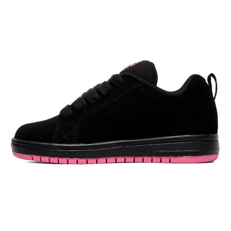 Kids' DC Court Graffik Sneakers Black Pink | UK 74930CMUD