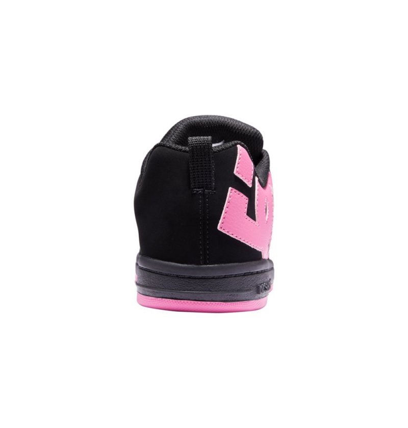 Kids' DC Court Graffik Sneakers Black Pink | UK 74930CMUD