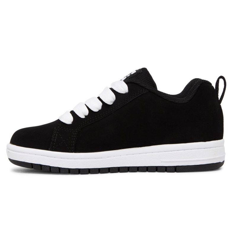 Kids' DC Court Graffik Sneakers Black White | UK 32157CFES