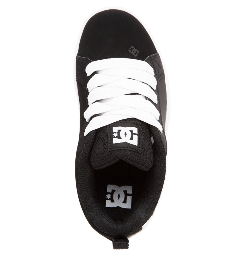 Kids' DC Court Graffik Sneakers Black White | UK 32157CFES