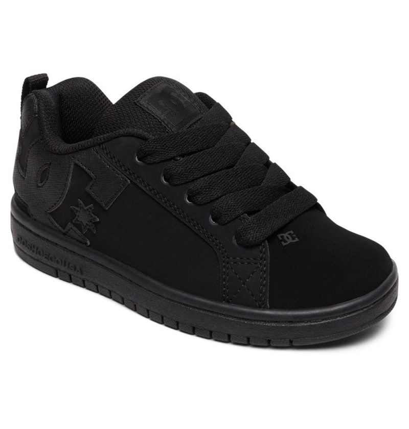 Kids' DC Court Graffik Sneakers Black | UK 62495HJZO