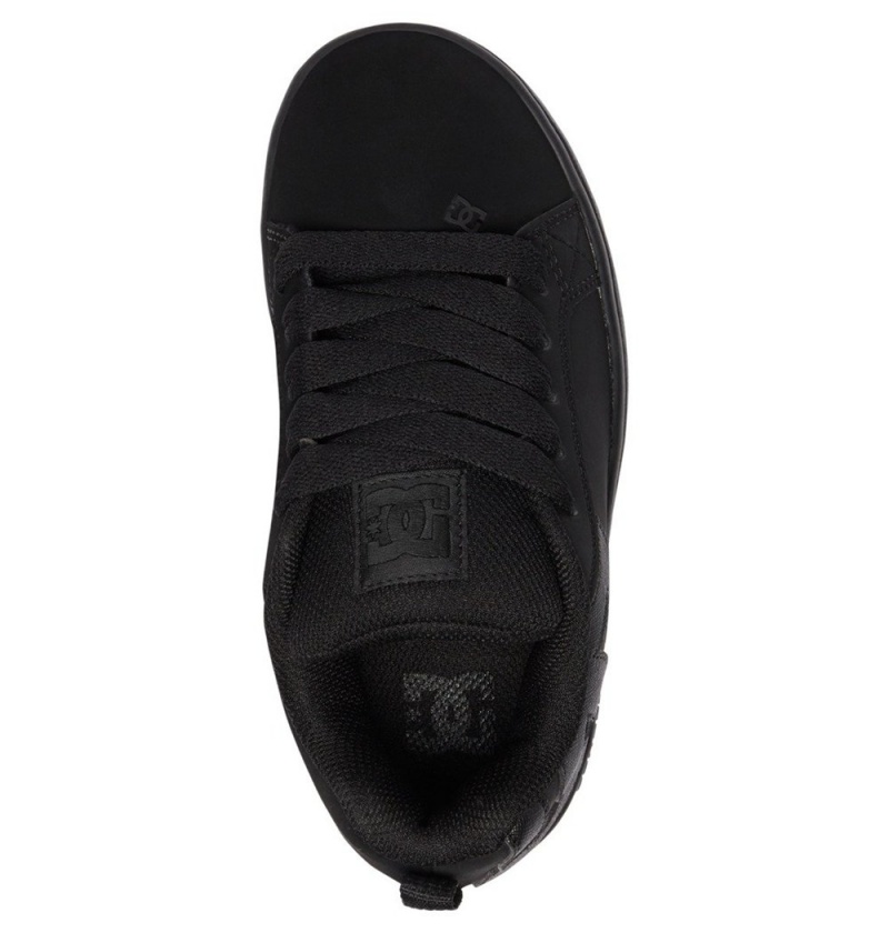 Kids' DC Court Graffik Sneakers Black | UK 62495HJZO