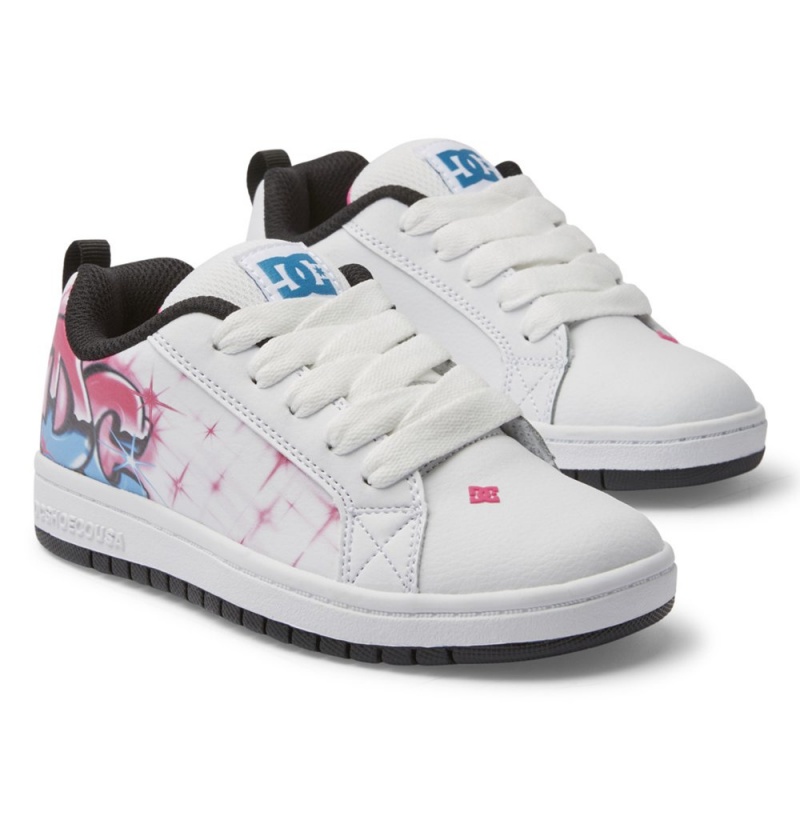 Kids' DC Court Graffik Sneakers Light Rose | UK 72048VGUE