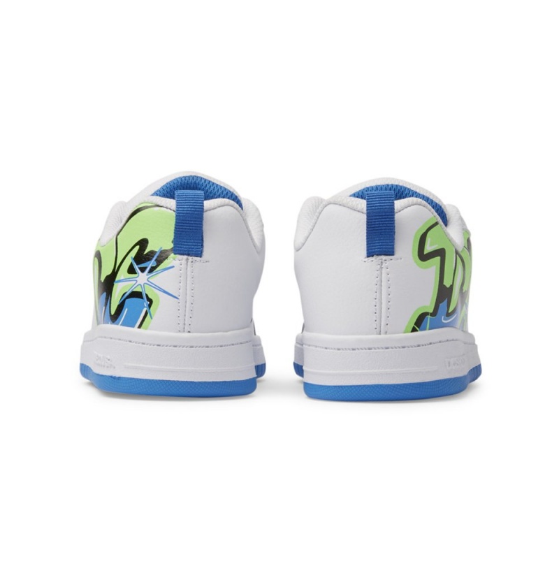 Kids' DC Court Graffik Sneakers White | UK 05492ZWTQ