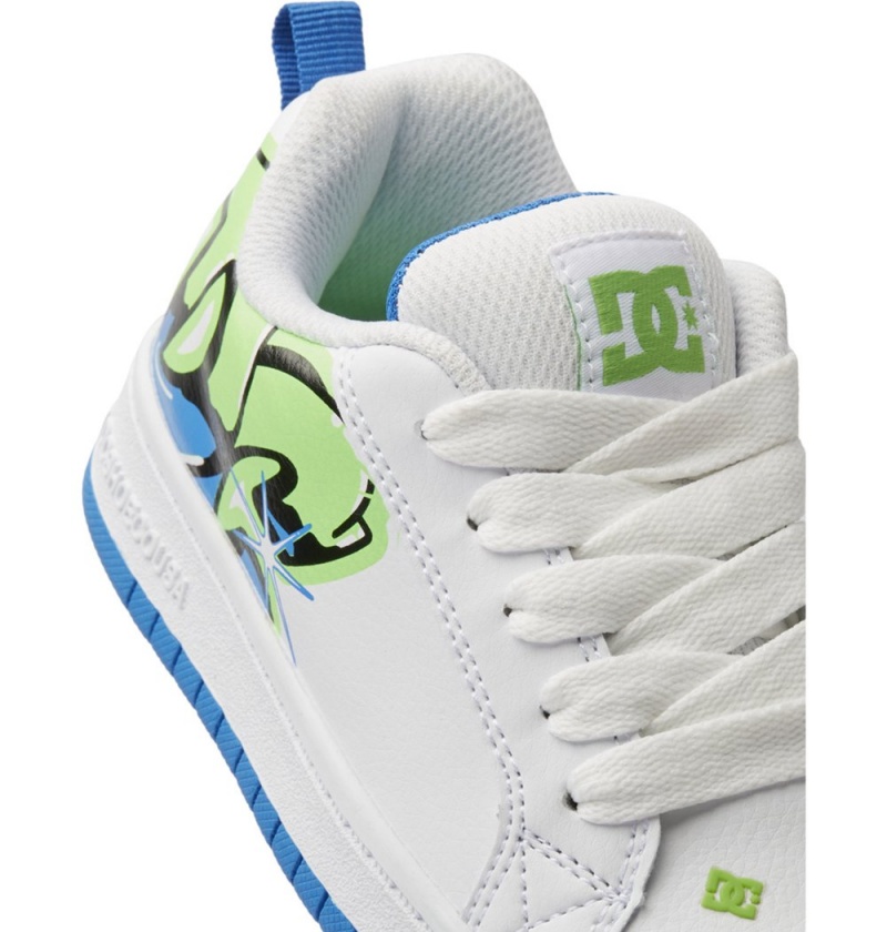 Kids' DC Court Graffik Sneakers White | UK 05492ZWTQ