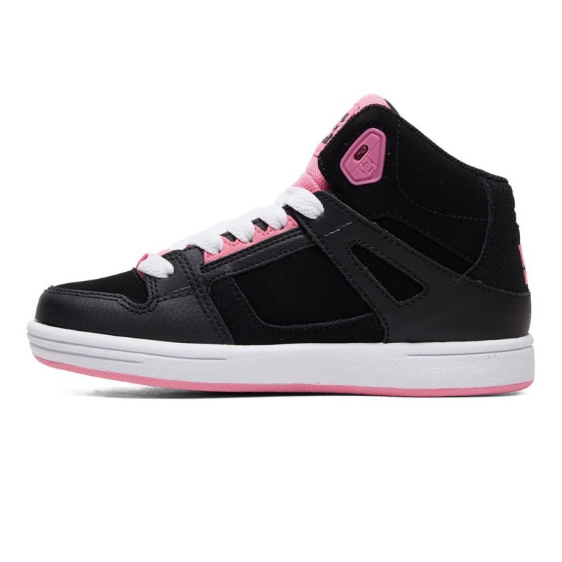 Kids' DC Girls Pure Sneakers Black Pink | UK 69180YDTG