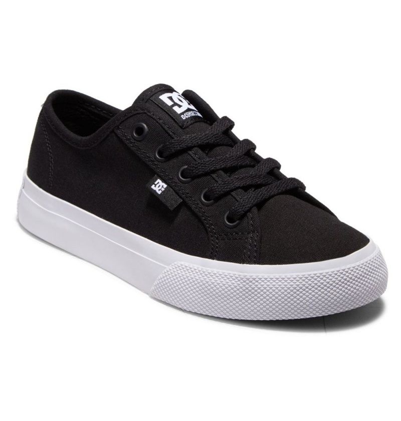 Kids' DC Manual Sneakers Black White | UK 13865KBAP