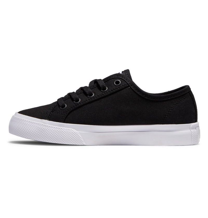 Kids' DC Manual Sneakers Black White | UK 13865KBAP