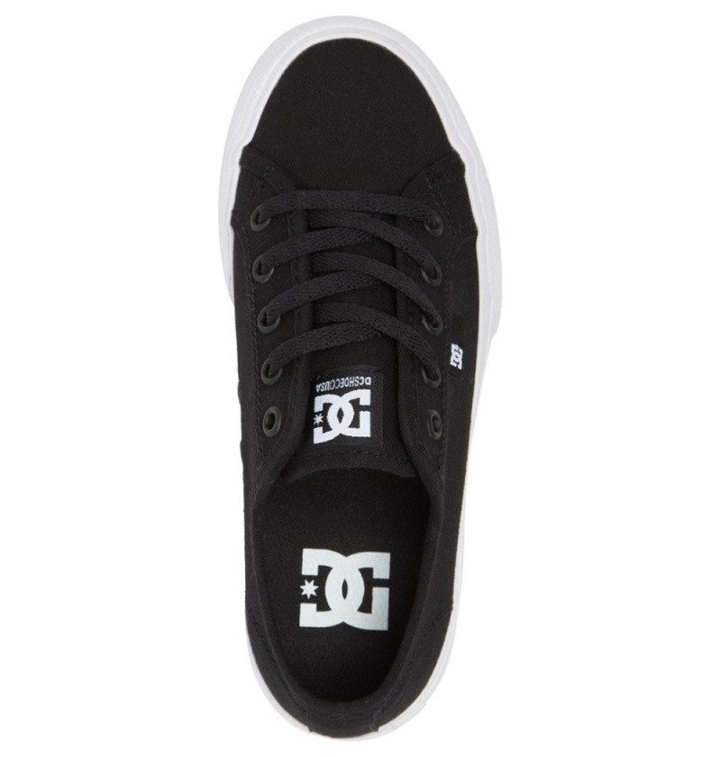 Kids' DC Manual Sneakers Black White | UK 13865KBAP