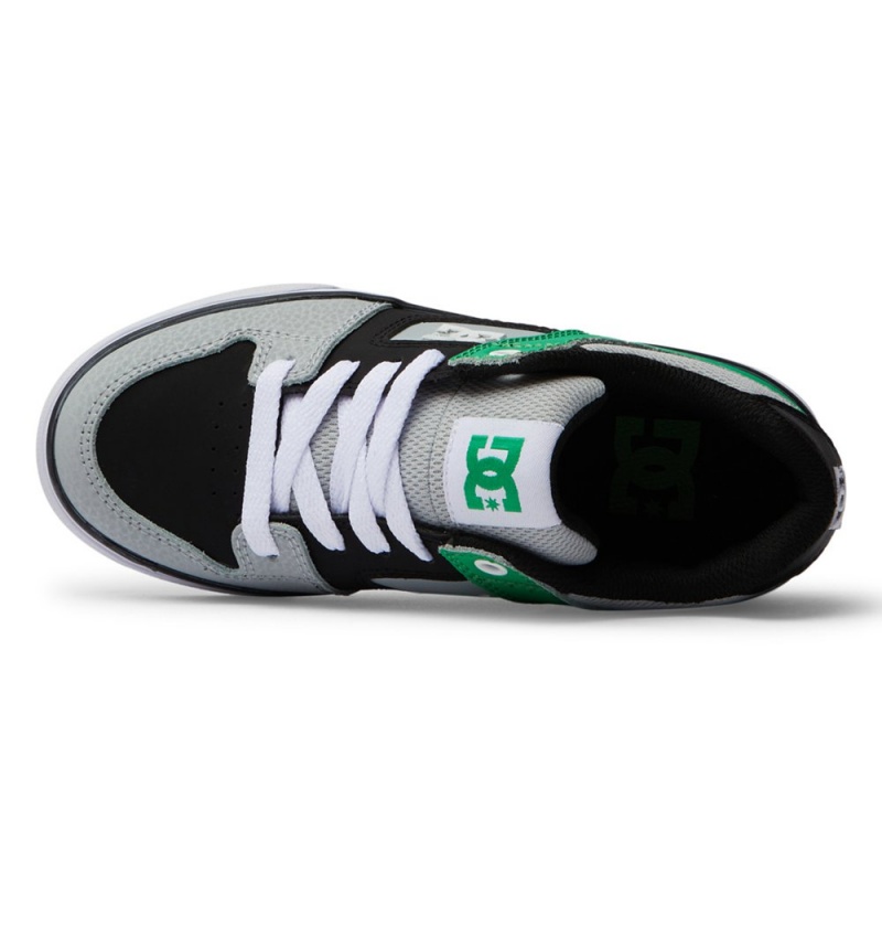 Kids' DC Pure Sneakers Black Green | UK 35089VMFI