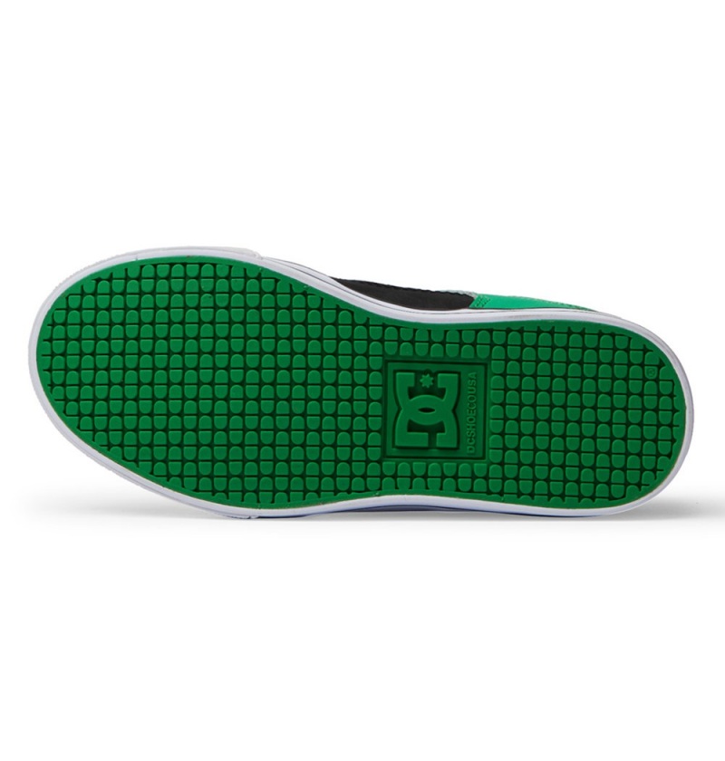 Kids' DC Pure Sneakers Black Green | UK 35089VMFI