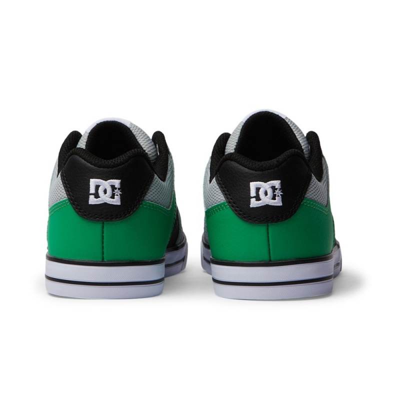 Kids' DC Pure Sneakers Black Green | UK 35089VMFI