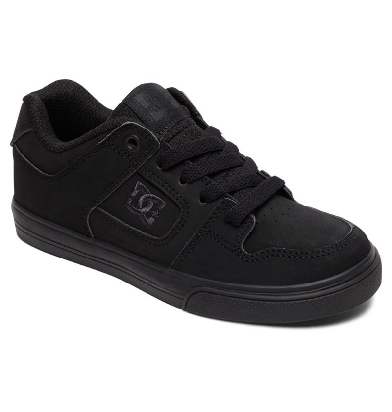 Kids' DC Pure Sneakers Black | UK 16457BYAN