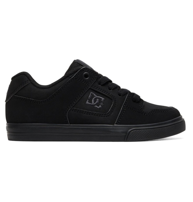 Kids\' DC Pure Sneakers Black | UK 16457BYAN