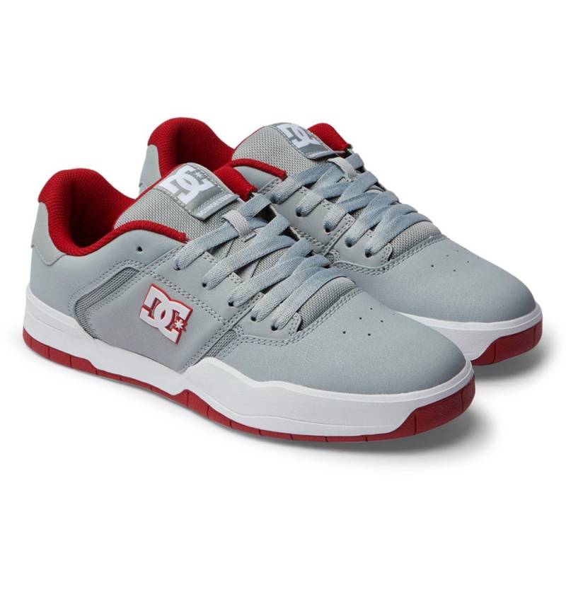 Men's DC Central Sneakers Grey Red | UK 70451ACMK