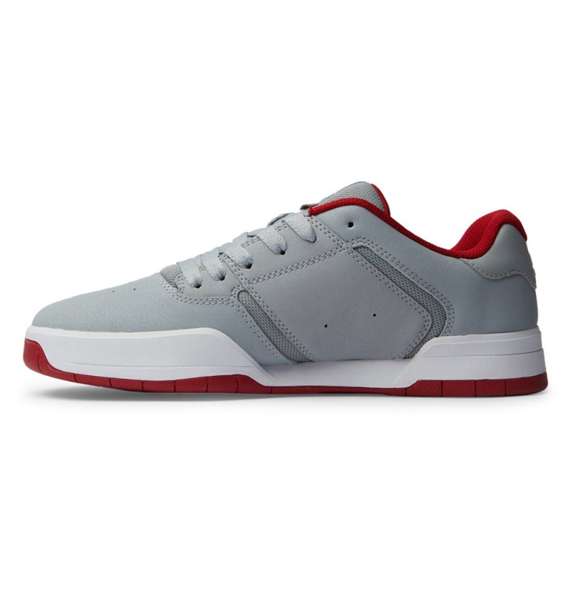 Men's DC Central Sneakers Grey Red | UK 70451ACMK