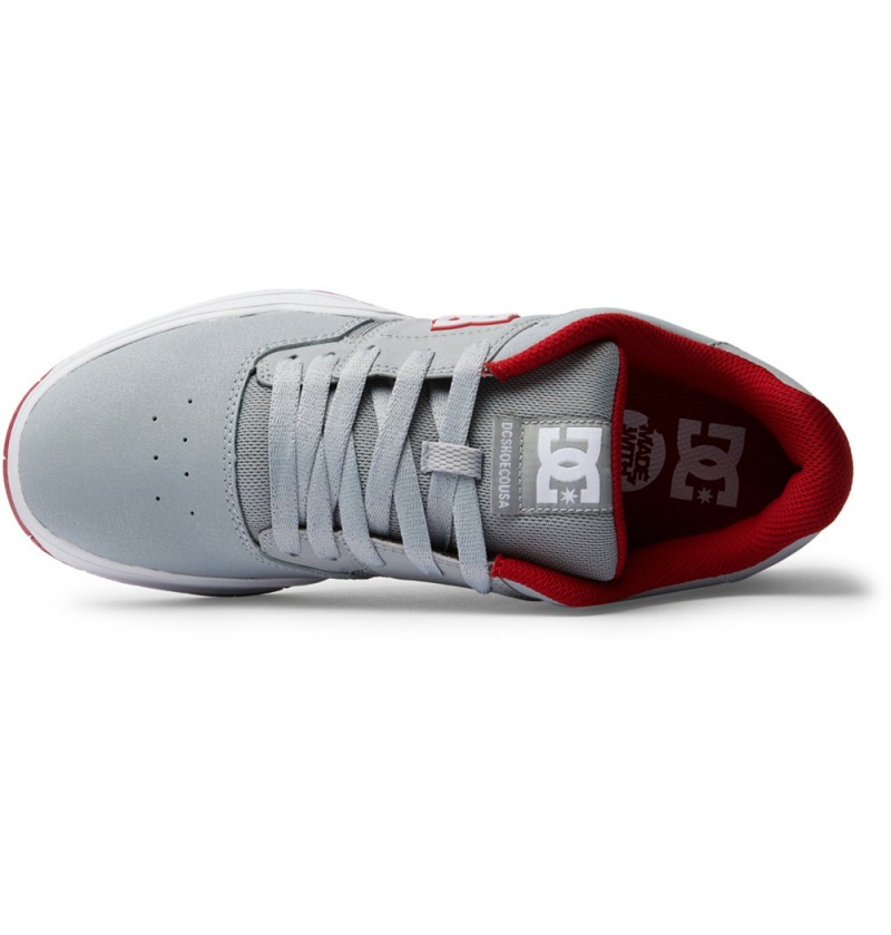 Men's DC Central Sneakers Grey Red | UK 70451ACMK