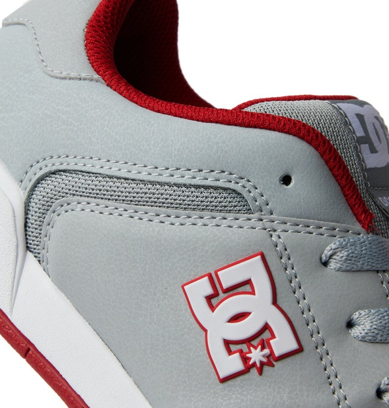 Men's DC Central Sneakers Grey Red | UK 70451ACMK