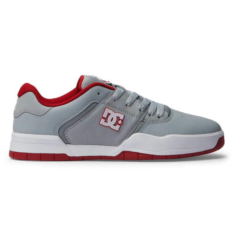 Men\'s DC Central Sneakers Grey Red | UK 70451ACMK