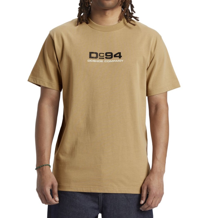 Men's DC Compass HSS T-Shirt Brown | UK 62081VXIB