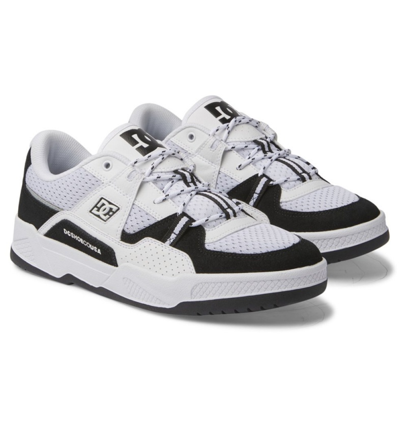 Men's DC Construct Sneakers Black White | UK 53487FZIH