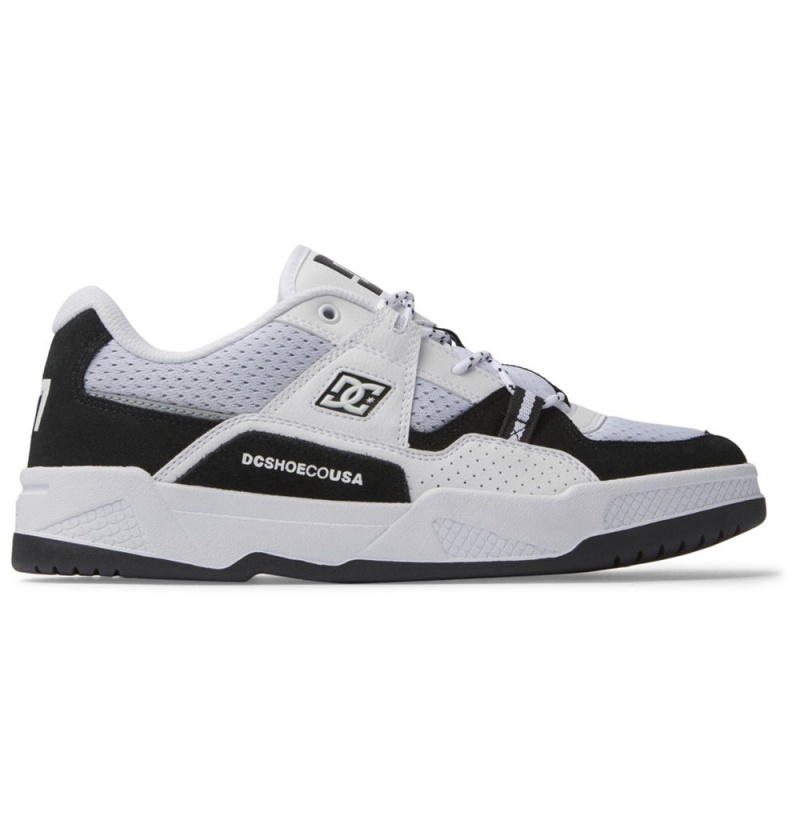 Men\'s DC Construct Sneakers Black White | UK 53487FZIH