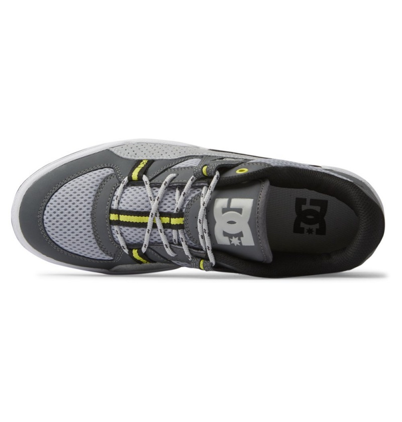 Men's DC Construct Sneakers White Grey Yellow | UK 63279QWLZ