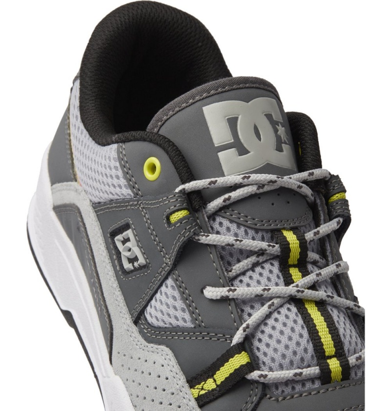 Men's DC Construct Sneakers White Grey Yellow | UK 63279QWLZ