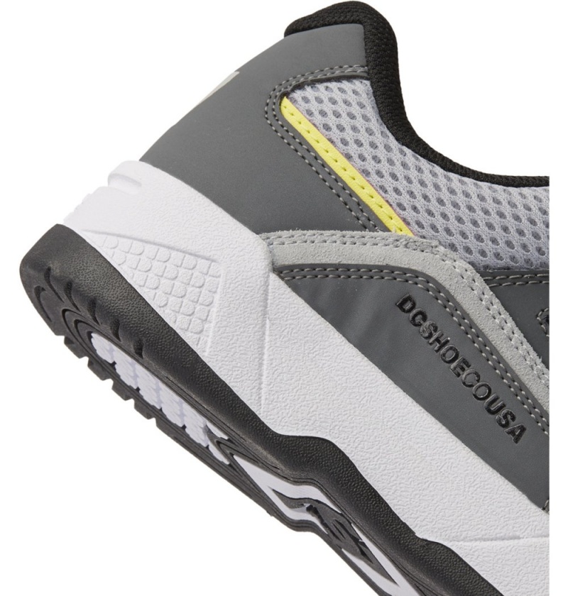 Men's DC Construct Sneakers White Grey Yellow | UK 63279QWLZ