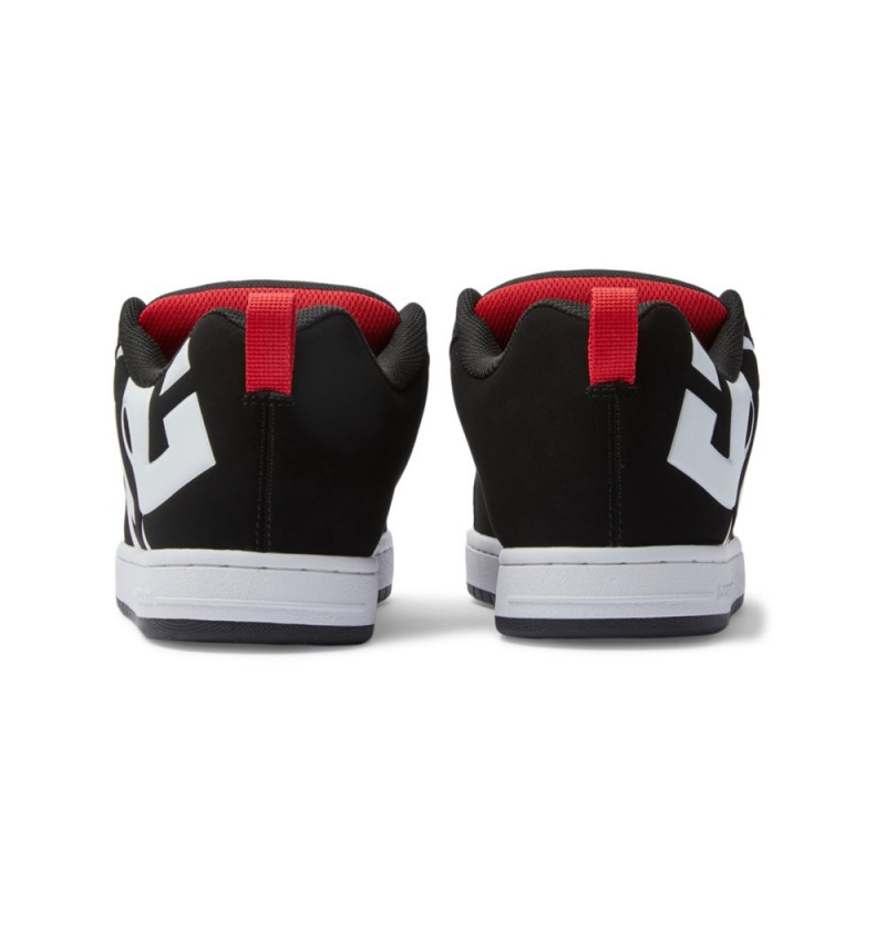 Men's DC Court Graffik Sneakers Black White Red | UK 38524OKQD