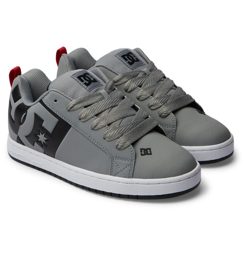 Men's DC Court Graffik Sneakers Grey Black Grey | UK 30547TEGY