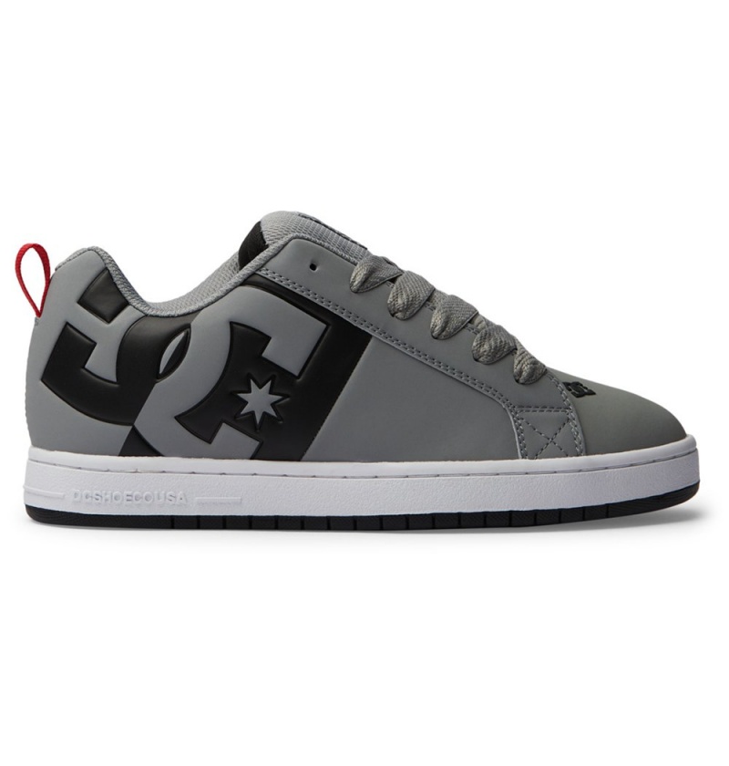 Men\'s DC Court Graffik Sneakers Grey Black Grey | UK 30547TEGY